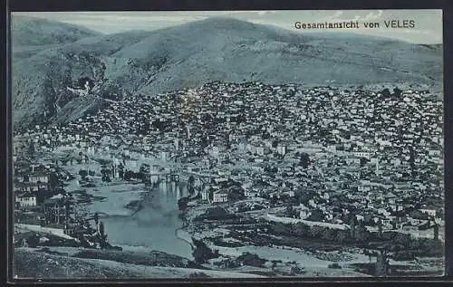 AK Veles, Ortsansicht aus der Vogelschau