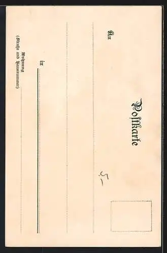 Lithographie Warnsdorf / Varnsdorf, Burgsbergwarte mit Parkanlage