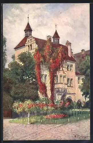 Künstler-AK sign. W. Reichelt: Schloss Salhausen-Bensen