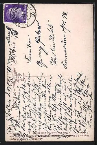 Künstler-AK Dogge hat die Ohren gespitzt