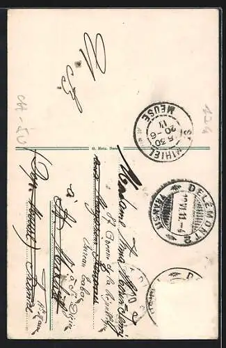 AK Delemont, Rue de fer, Place de la Gare, Ortsansicht, Wappen