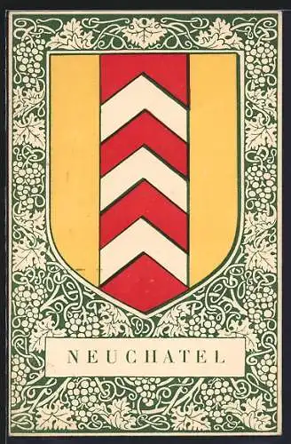 AK Stadtwappen von Neuchatel