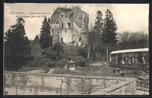 AK Lucheux, Jardin et Ruines du Château (bâti en 1120)