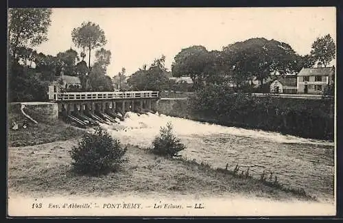 AK Pont-Rémy, Les Écluses et la rivière en perspective bucolique