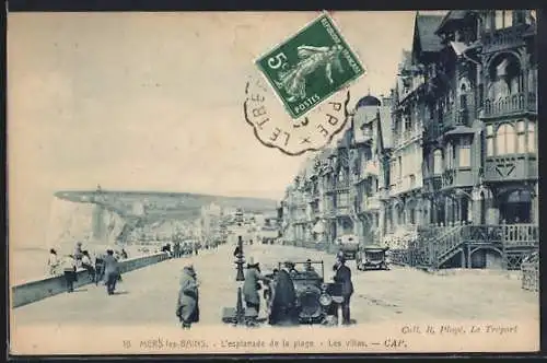AK Mers-les-Bains, L`esplanade de la plage, Les villas