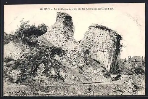 AK Ham, Le Château détruit par les Allemands