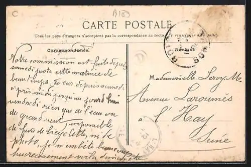 AK Templeux-la-Fosse, Vue générale avec le clocher et les usines de phosphates