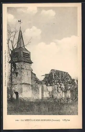 AK La Neuville-Sire-Bernard, L`église en ruines