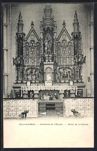 AK Ailly-sur-Noye, Intérieur de l`église, Autel de la Vierge