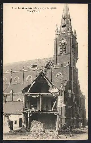 AK Le Quesnel, L`Église endommagée