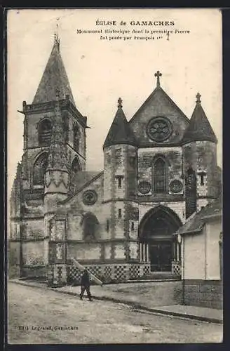 AK Gamaches, Église de Gamaches, monument historique posé par Francois Ier