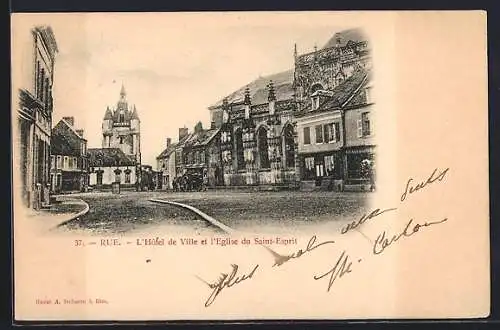 AK Rue, L`Hôtel de Ville et l`Église du Saint-Esprit