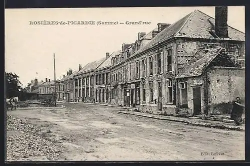 AK Rosières-de-Picardie, Grand`rue