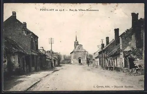 AK Fouilloy, Rue de Villers-Bretonneux en 1918