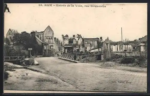 AK Ham, Entrée de la Ville, rue St-Quentin