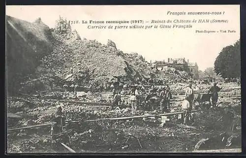 AK Ham, Ruines du Château et carrière de pierre en 1917