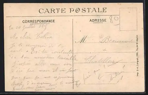 AK Marquivillers, L`école et la Mairie endommagées pendant la guerre 1914-1916