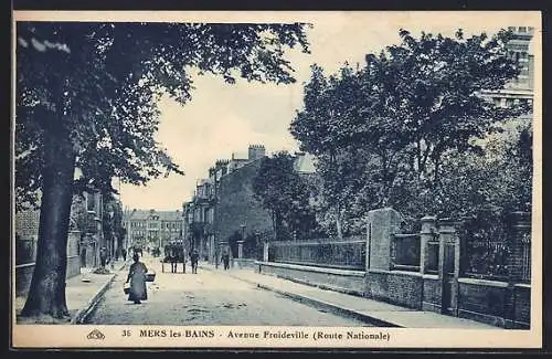 AK Mers-les-Bains, Avenue Froideville (Route Nationale)