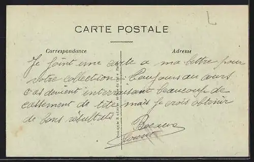 AK Nesle, Ce qui reste de la Gare après 1917, fils télégraphiques et rails emportés par les Allemands
