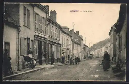 AK Conty, Rue Verte animée avec passants et boutiques