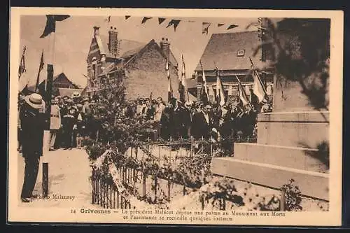 AK Grivesnes, Le président Malécot dépose une palme au Monument aux Morts