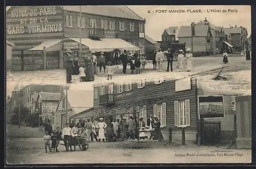 AK Fort-Mahon-Plage, L`Hôtel de Paris et scènes de rue animées