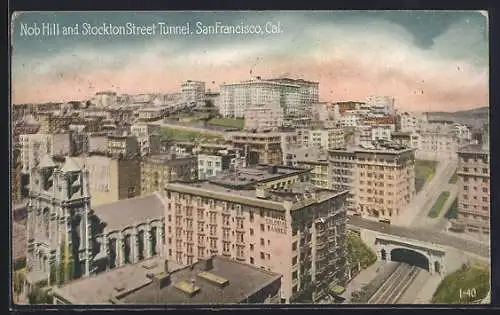 AK San Francisco, CA, Nob Hill and Stockton Street Tunnel