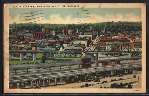 AK Easton, PA, Bird`s Eye View of Business Section