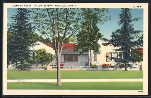 AK Beverly Hills, CA, Home of Robert Taylor