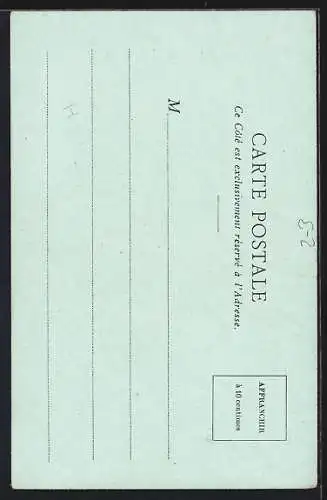 Lithographie La Poste au Venezuela, Postbote, Falgge, Briefmarke