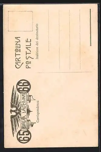 Künstler-AK Brigata Valtellina, 65° e 66°, italienisches Infanterie-Regiment