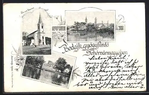 AK Bodajk, Fürdöház, Cath. templom, Tofürdö