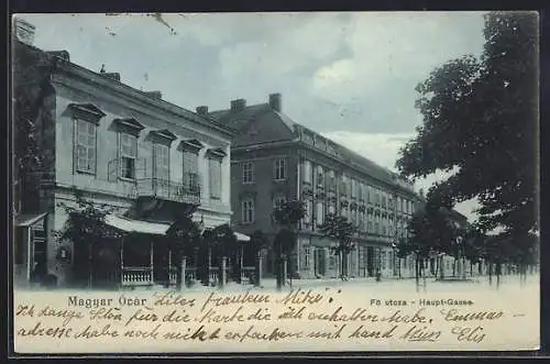 AK Magyar Óvár, Partie in der Hauptgasse