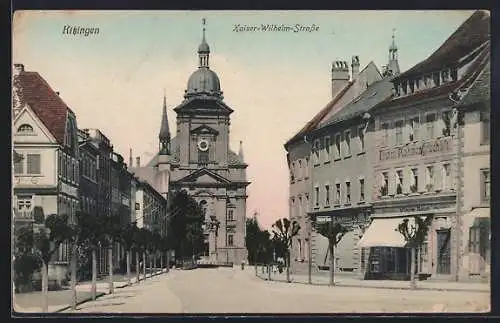 AK Kitzingen, Kaiser Wilhelm-Strasse mit Geschäft