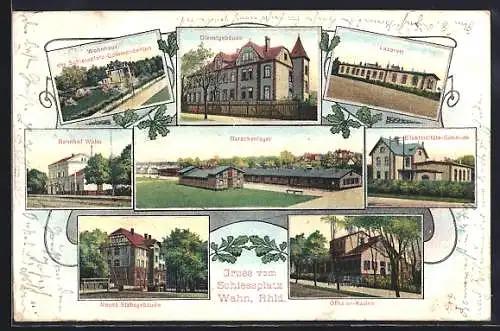 AK Köln-Wahn, Schiessplatz, Bahnhof, Offizier-Casino, Lazarett