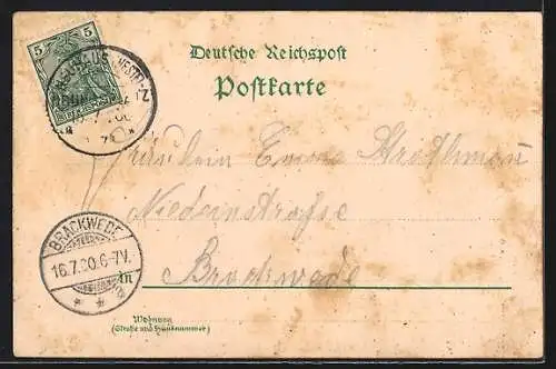Lithographie Sennelager, Das Wachgebäude, Totalansicht