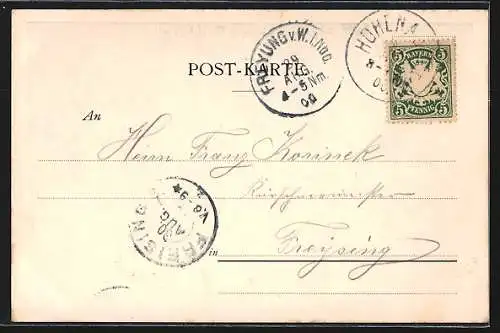 Lithographie Buchberg, Buchberger-Leite, Buchberger-Mühle und Anstieg, Anstieg, St. Evagmus-Kapelle