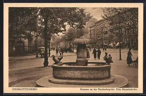 AK Berlin-Charlottenburg, Brunnen an der Hardenberg-Strasse, Ecke Knesebeck-Strasse