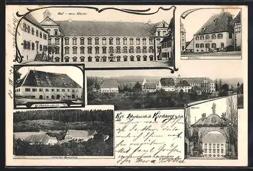 AK Kirchberg a. d. Sulz, Kgl. Ackerbauschule, Gasthaus, Hoftor, Kloster Bernstein, Hof im ehem. Kloster