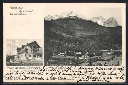 AK Kainzenbad bei Partenkirchen, Neues Kurhotel, Totalansicht
