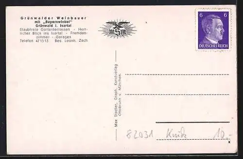 AK Grünwald i. Isartal, Gasthof Weinbauer Bayernwinkel im Winter