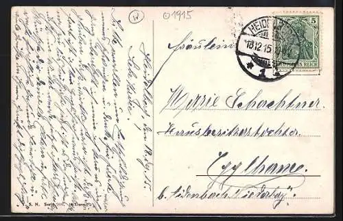 Künstler-AK Maxim Trübe: Tannenzweig zum Weihnachtsgruss