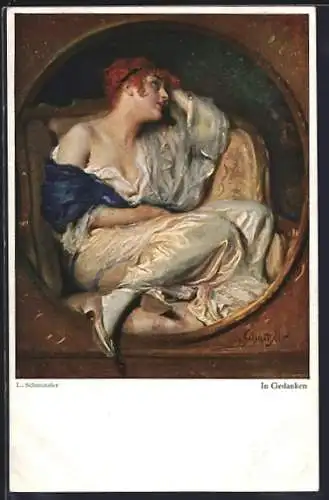 Künstler-AK Leopold Schmutzler: In Gedanken