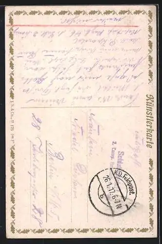 Künstler-AK Maxim Trübe: Im Gebet und Gottvertrauen..., Soldaten am Heiligenbild