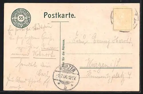 AK Nürnberg, Bayerische Jubiläums-Landes-Ausstellung 1906, Münchener Bierhalle