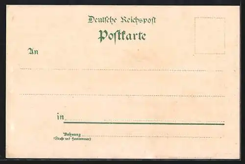 Lithographie Hannover, Kaisermanöver 1898, Rückkehr des Kaisers vom Paradefeld