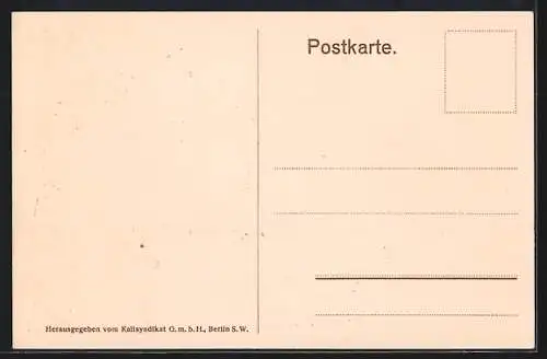 AK Reklame, Allegorie April, Wenn der April Spektakel macht... der Hackfrucht muss man Kali geben