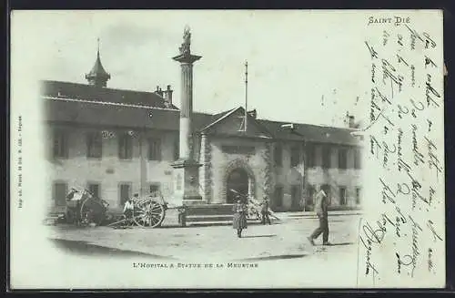 AK Saint-Die, l'Hopital & Statue de la Meurthe