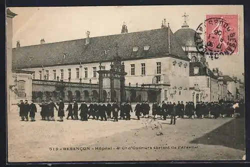 AK Besancon, hôpital 4e cie. d'ouvriers sortant de l'arsenal