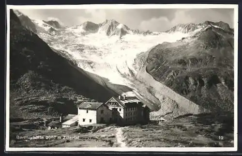 AK Berlinerhütte, Blick auf die Berghütte im Zemmgrund